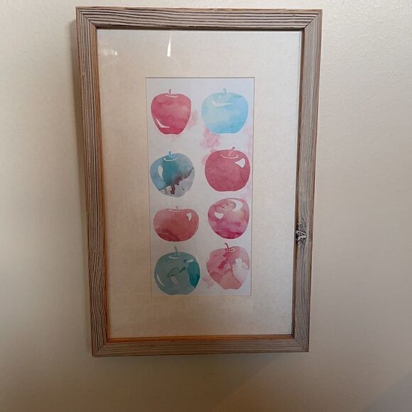Multicolored Apple Print Watercolor Medium Print is Framed and Matted - Picture 15 of 15